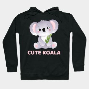 Gray and Pink Cute Koala Hoodie